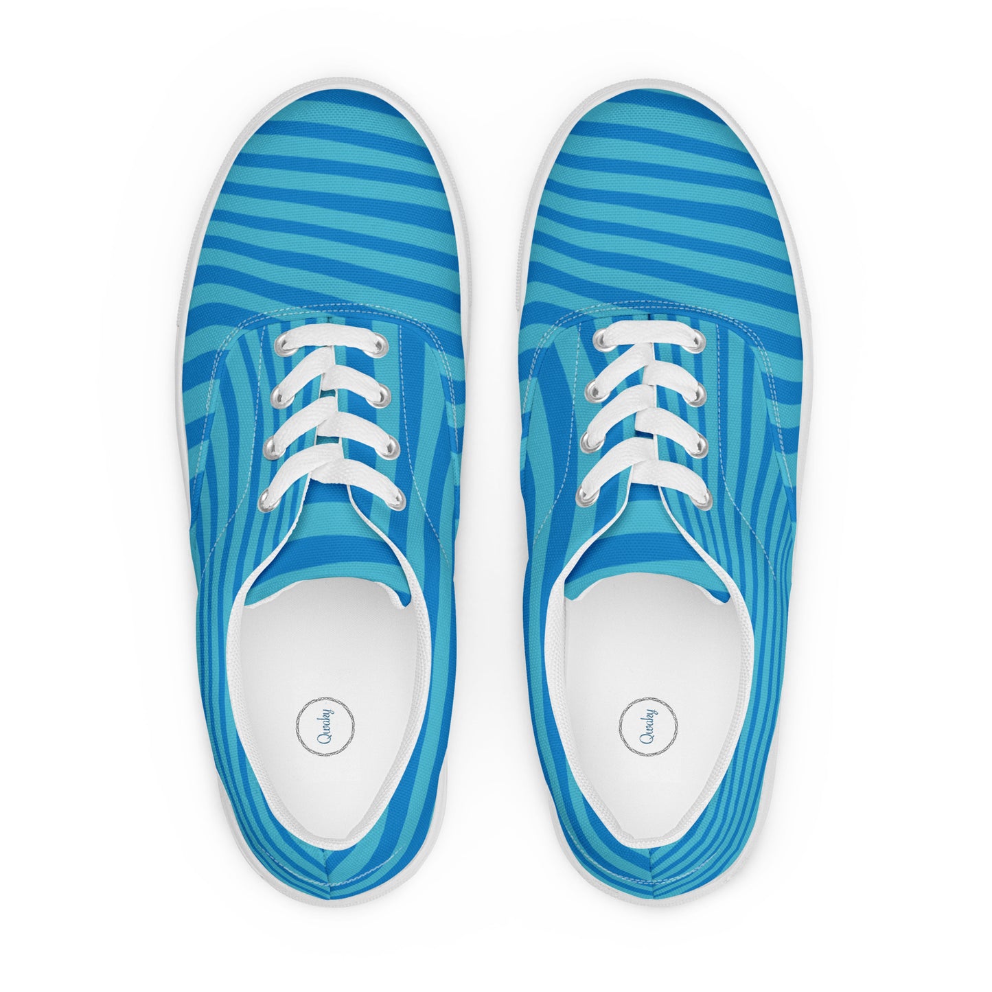 blue with dark blue stripes Men’s lace-up canvas shoes | Summer Collection!