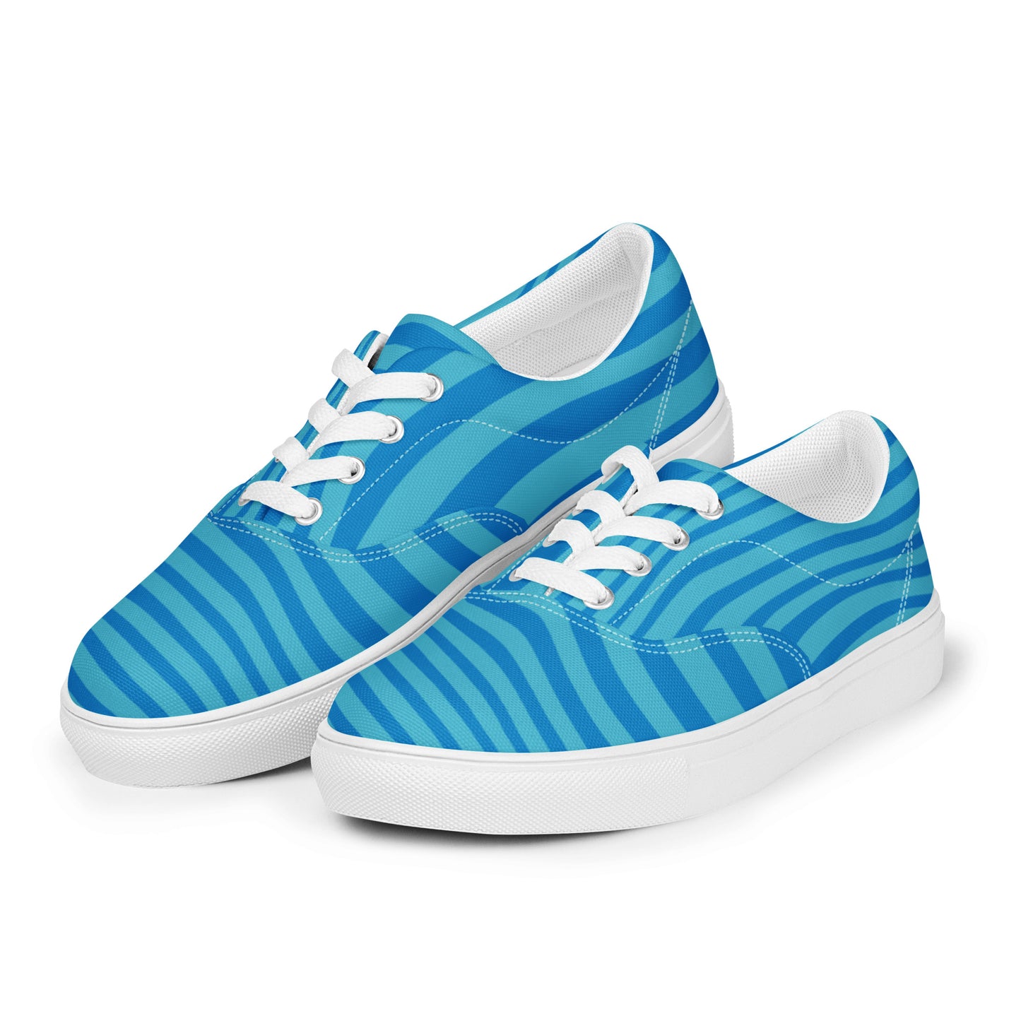 blue with dark blue stripes Men’s lace-up canvas shoes | Summer Collection!