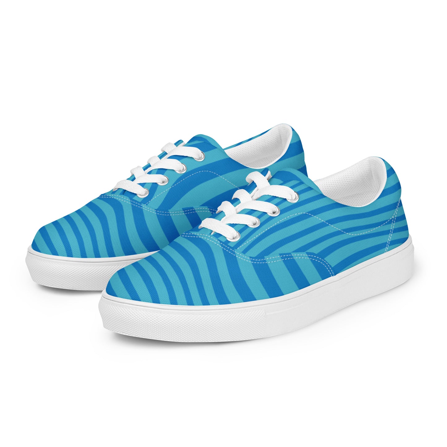 blue with dark blue stripes Men’s lace-up canvas shoes | Summer Collection!