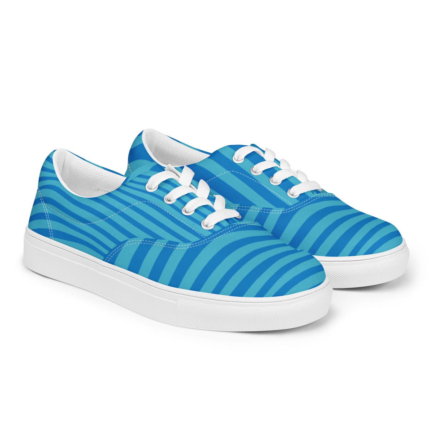 blue with dark blue stripes Men’s lace-up canvas shoes | Summer Collection!