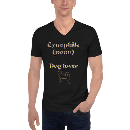 'Cynophile' Unisex Short Sleeve V-Neck T-Shirt