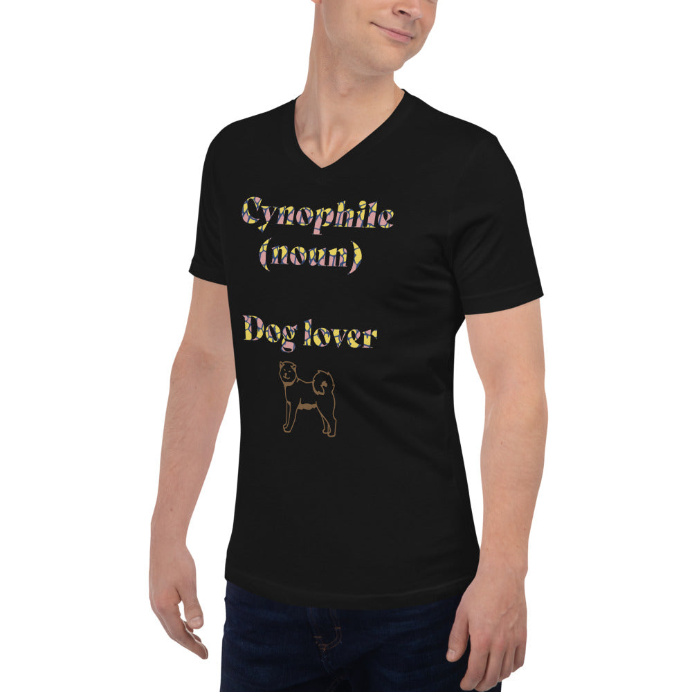 'Cynophile' Unisex Short Sleeve V-Neck T-Shirt