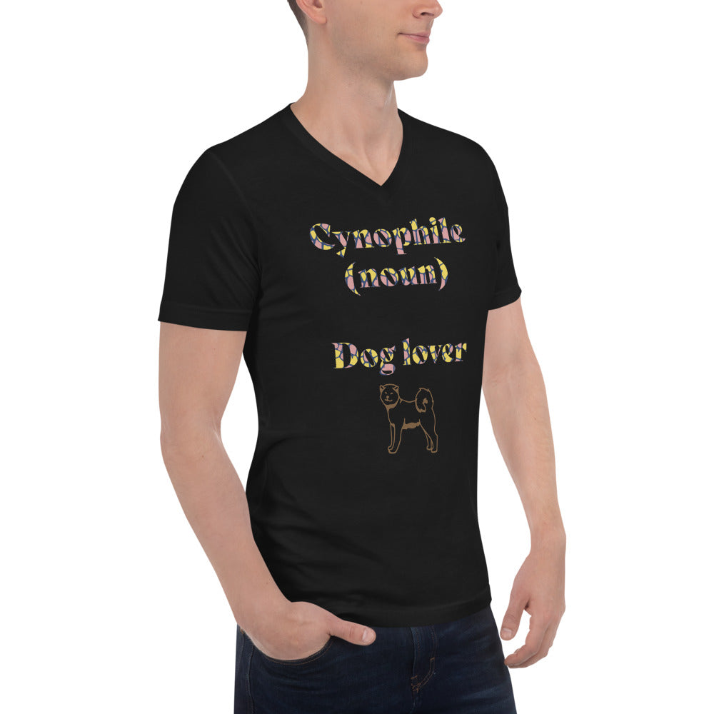 'Cynophile' Unisex Short Sleeve V-Neck T-Shirt