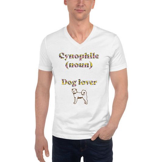 'Cynophile' Unisex Short Sleeve V-Neck T-Shirt
