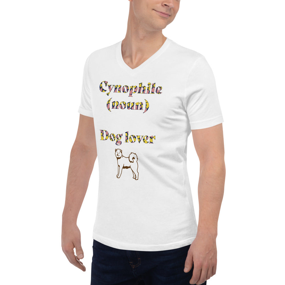 'Cynophile' Unisex Short Sleeve V-Neck T-Shirt