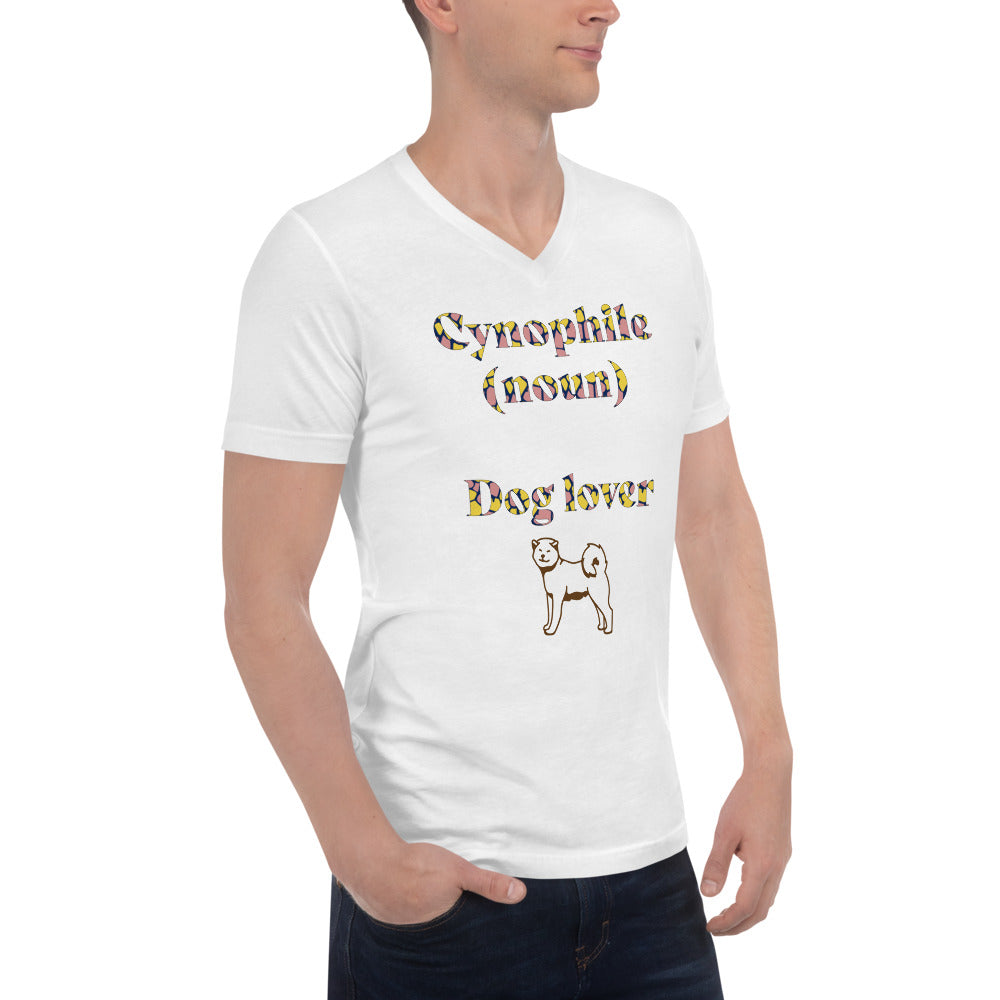 'Cynophile' Unisex Short Sleeve V-Neck T-Shirt