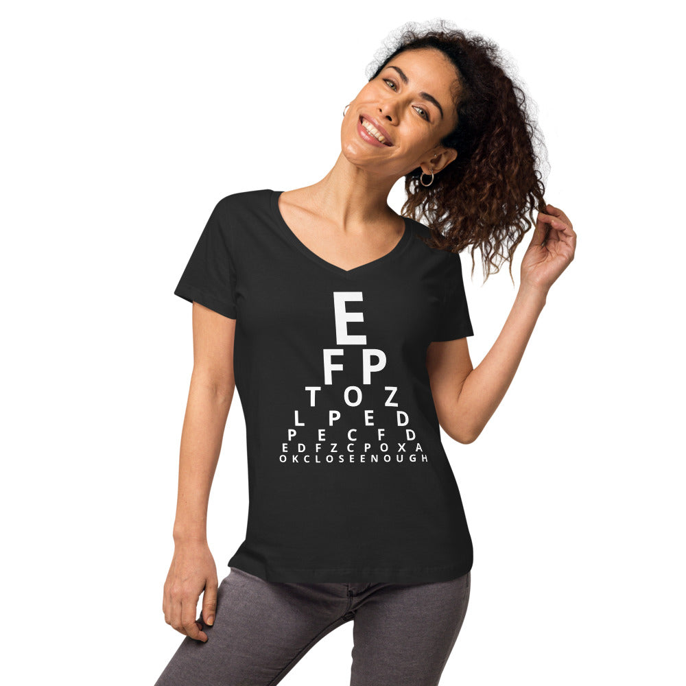 Eye test T-shirt. Women’s fitted v-neck t-shirt