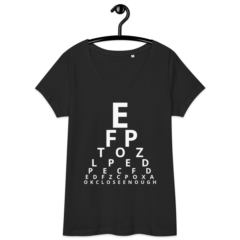 Eye test T-shirt. Women’s fitted v-neck t-shirt