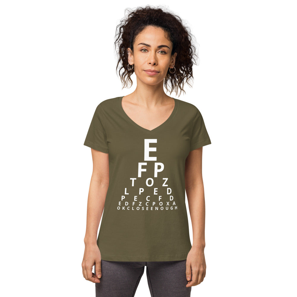 Eye test T-shirt. Women’s fitted v-neck t-shirt